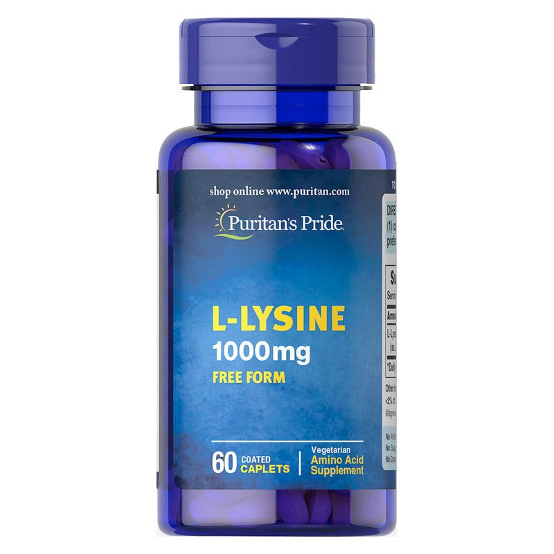 Лизин Puritan's Pride L-Lysine 1000 mg 60 таблеток (PUR1145),  мл, Puritan's Pride. Лизин. 