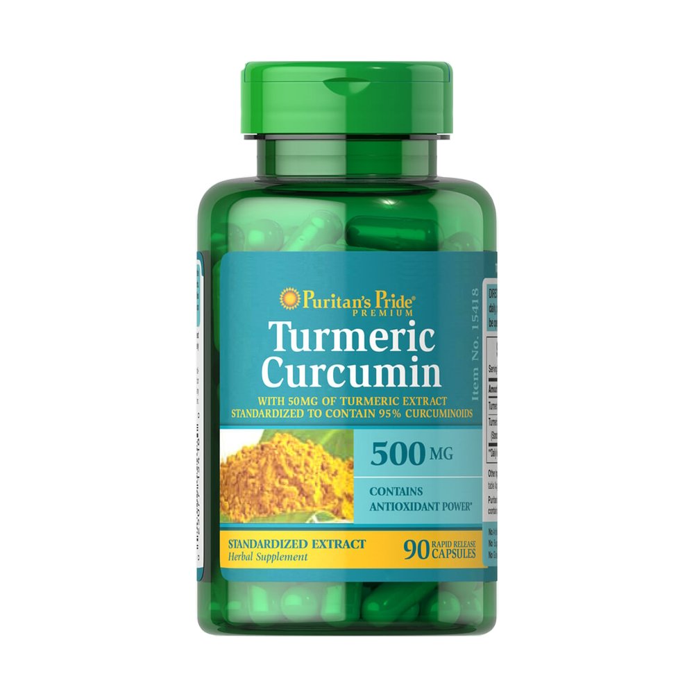 Puritan's Pride Натуральная добавка Puritan's Pride Turmeric Curcumin 500 mg, 90 капсул, , 