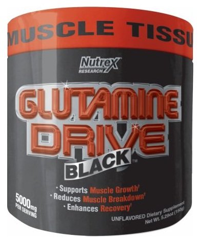 Glutamine Drive Black, 150 г, Nutrex Research. Глютамин. Набор массы Восстановление Антикатаболические свойства 