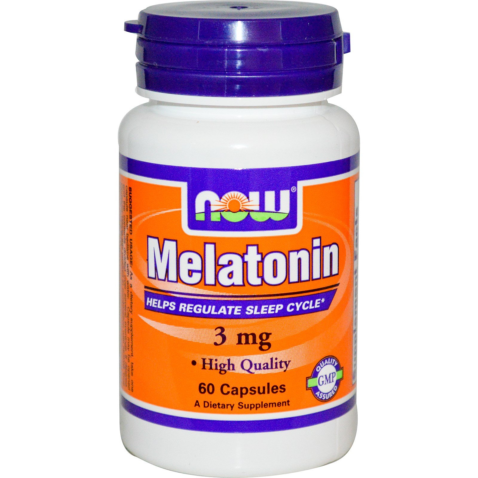 Melatonin 3 mg, 60 pcs, Now. Melatoninum. Improving sleep recovery Immunity enhancement General Health 
