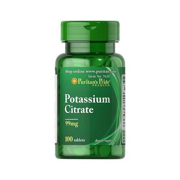 Калий цитрат Puritan's Pride Potassium Citrate - 100tabs. Пуртианс прайд,  мл, Puritan's Pride. Калий К. Поддержание здоровья Укрепление иммунитета 