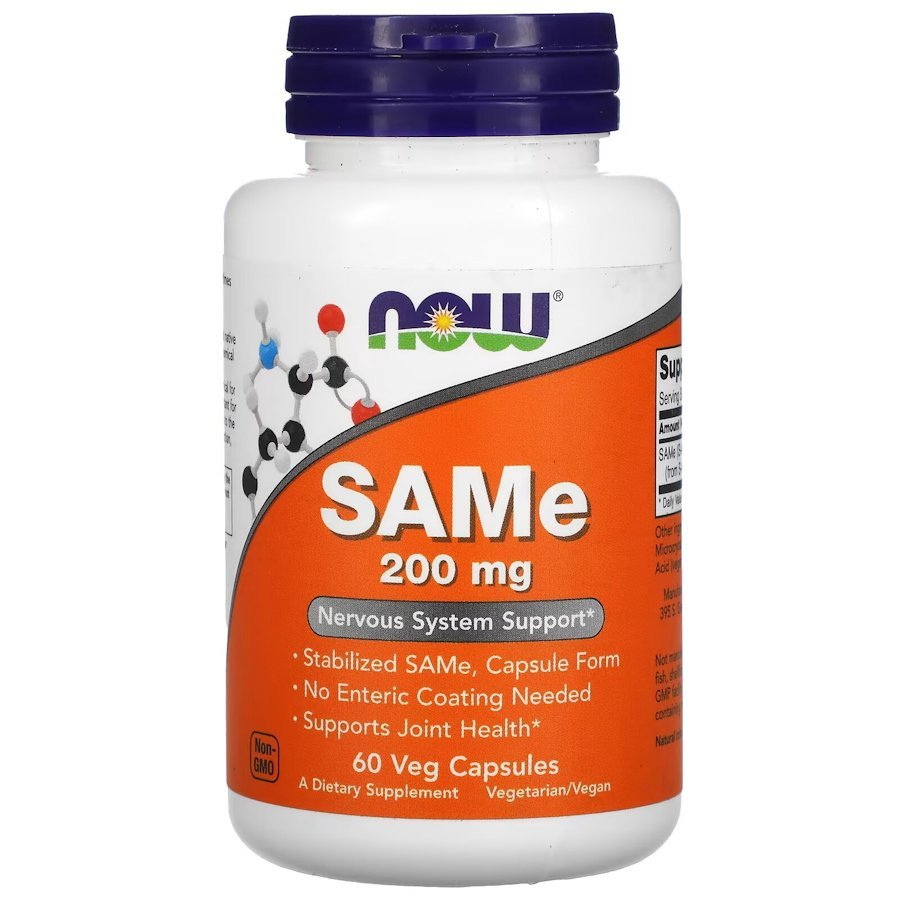 Аминокислота NOW SAMe 200 mg, 60 вегакапсул,  ml, Now. Aminoácidos. 