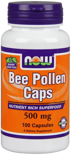 Bee Pollen Caps, 100 pcs, Now. Special supplements. 