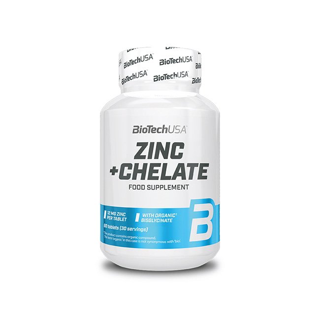 Витамины и минералы BioTech Zinc + Chelate, 60 таблеток,  ml, BioTech. Vitamins and minerals. General Health Immunity enhancement 