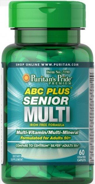 Puritan's Pride ABC Plus Senior Multivitamin Multi-Mineral Formula with Zinc 60 Tabs,  мл, Puritan's Pride. Витамины и минералы. Поддержание здоровья Укрепление иммунитета 