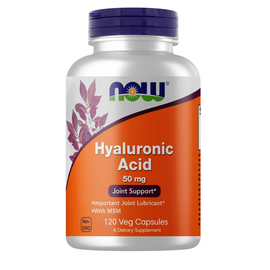 Для суставов и связок NOW Hyaluronic Acid 50 mg, 120 вегакапсул,  мл, Now. Хондропротекторы. Поддержание здоровья Укрепление суставов и связок 