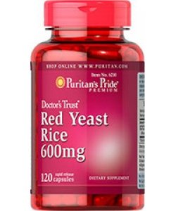 Puritan's Pride Red Yeast Rice 600 mg, , 120 шт