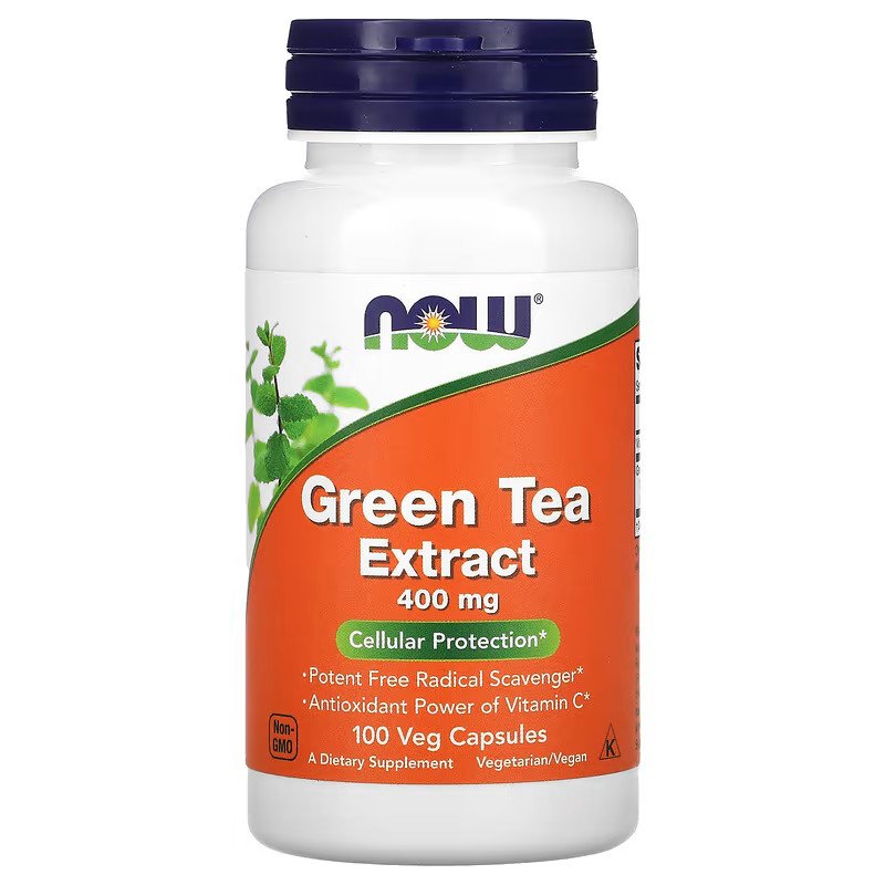 Now Натуральная добавка NOW Green Tea Extract 400 mg, 100 вегакапсул, , 