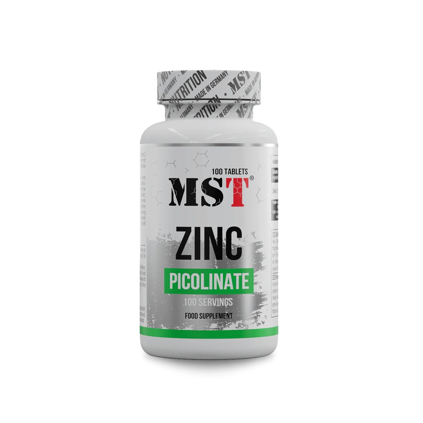 Витамины и минералы MST Zinc Picolinate, 100 таблеток,  мл, MST Nutrition. Витамины и минералы. Поддержание здоровья Укрепление иммунитета 