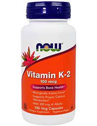 NOW Vitamin K-2 100 мкг - 100 веган кап,  мл, Now. Витамины и минералы. Поддержание здоровья Укрепление иммунитета 