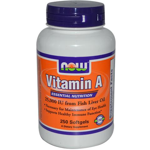 Now Vitamin A 25000 IU, , 250 piezas