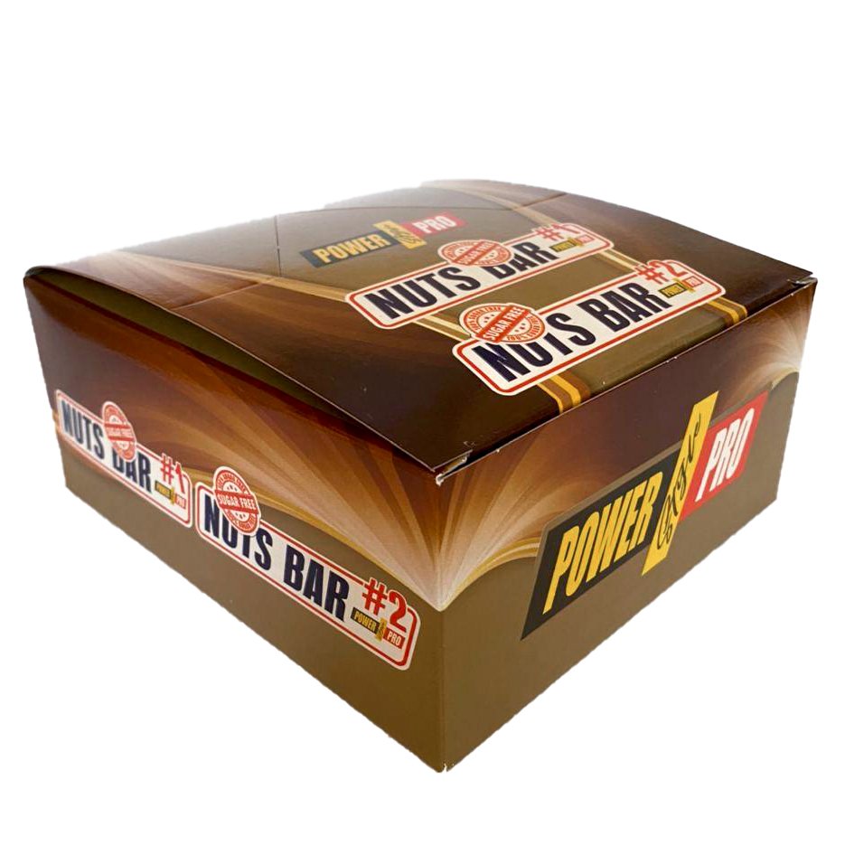 Power Pro Батончик Power Pro Nuts Bar Sugar Free 70 грамм, 20 шт/уп - арахис с карамелью, , 1400 