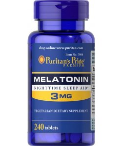 Melatonon 3 mg, 240 шт, Puritan's Pride. Спец препараты. 