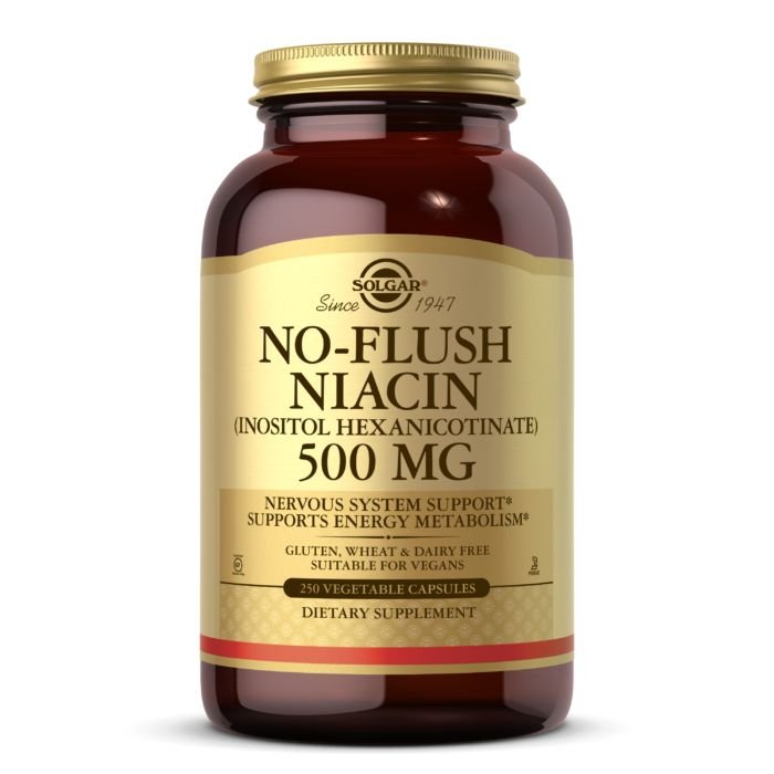 Solgar Витамины и минералы Solgar No-Flush Niacin 500 mg (Inositol Hexanicotinate), 250 вегакапсул, , 