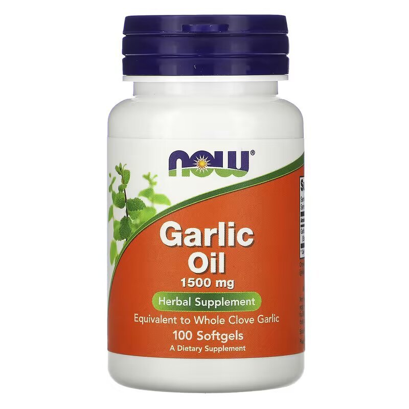 Натуральная добавка NOW Garlic Oil 1500 mg, 100 капсул,  мл, Now. Hатуральные продукты. Поддержание здоровья 