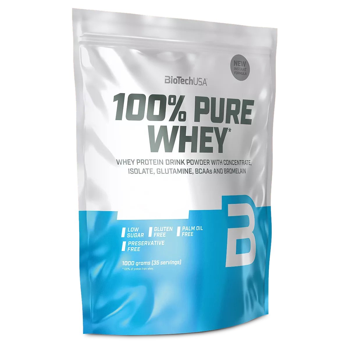 BioTech Протеин BioTech 100% Pure Whey, 1 кг Клубника ОТКРЫТАЯ УПАКОВКА, , 1000 г