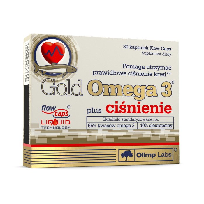 Жирные кислоты Olimp Gold Omega 3 Plus Cisnienie, 30 капсул,  мл, Olimp Labs. Жирные кислоты (Omega). Поддержание здоровья 