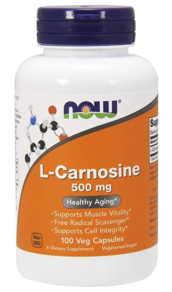 Амінокислота NOW Foods L-Carnosine 500 mg,  мл, Now. Аминокислоты. 