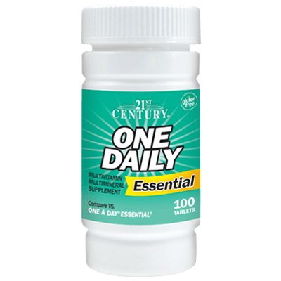 Витамины и минералы 21st Century One Daily Essential, 100 таблеток,  мл, 21st Century. Витамины и минералы. Поддержание здоровья Укрепление иммунитета 