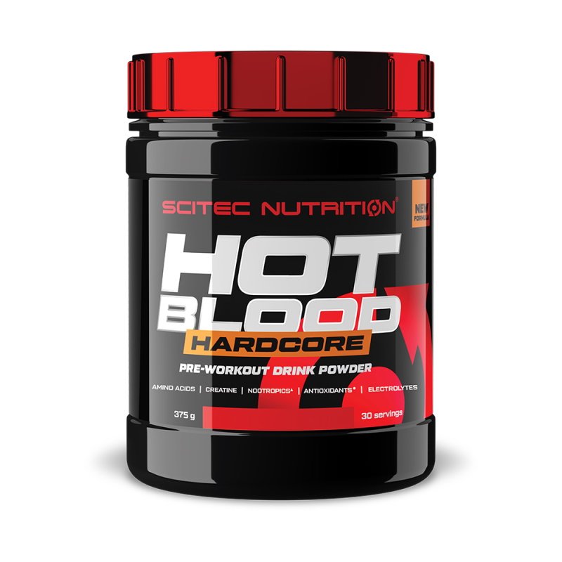 Предтренировочный комплекс Scitec Hot Blood Hardcore, 375 грамм Фруктовый пунш,  ml, Scitec Nutrition. Pre Workout. Energy & Endurance 