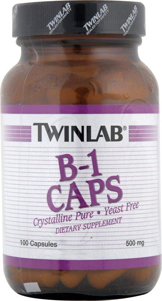 B-1 Caps 500 mg, 100 шт, Twinlab. Витамин B. Поддержание здоровья 