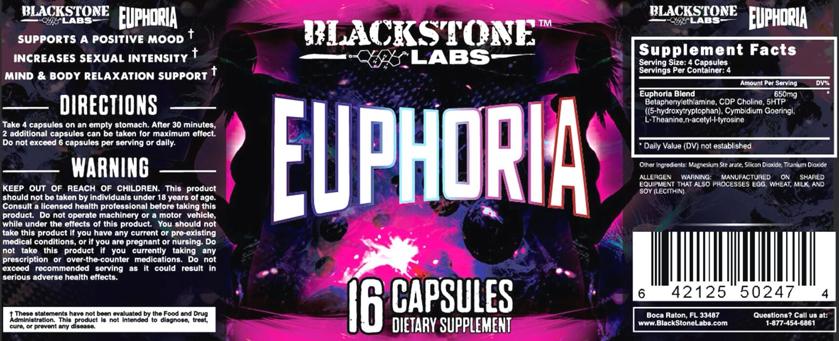 Euphoria, 16 шт, Blackstone Labs. Ноотроп