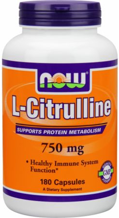 L-Citrulline 750 mg, 180 шт, Now. Цитруллин. 