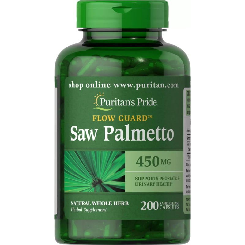 Puritan's Pride Стимулятор тестостерона Puritan's Pride Saw Palmetto 450 mg, 200 капсул, , 