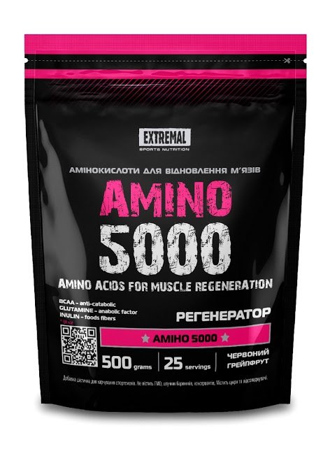 Amino 5000, 500 g, Extremal. BCAA. Weight Loss recuperación Anti-catabolic properties Lean muscle mass 