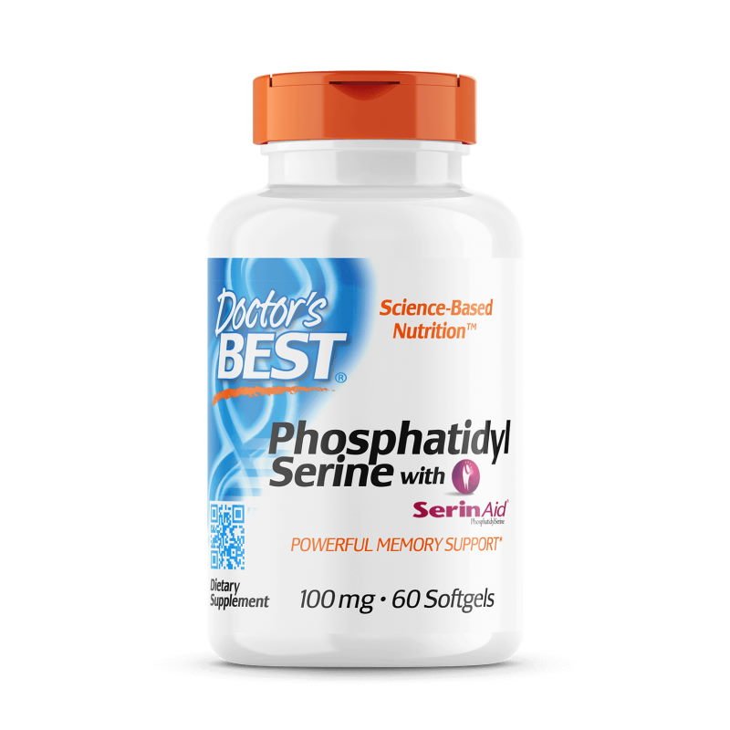 Натуральная добавка Doctor's Best Phosphatidylserine with SerinAid 100 mg, 60 капсул,  мл, Doctor's BEST. Hатуральные продукты. Поддержание здоровья 