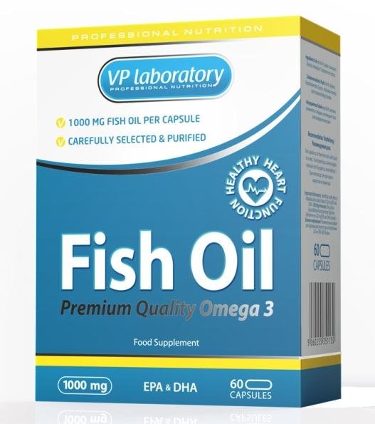 Жирные кислоты VPLab Fish Oil, 60 капсул,  ml, VP Lab. Fats. General Health 