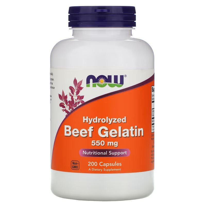 Для суставов и связок NOW Beef Gelatin 550 mg, 200 капсул,  ml, Now. For joints and ligaments. General Health Ligament and Joint strengthening 