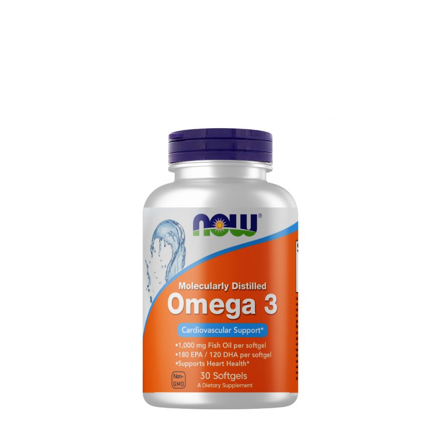 Жирные кислоты NOW Omega-3, 30 капсул,  ml, Now. Omega 3 (Fish Oil). General Health Ligament and Joint strengthening Skin health CVD Prevention Anti-inflammatory properties 