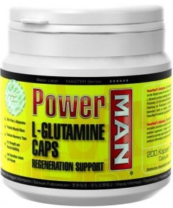 L-Glutamine Caps, 200 шт, Power Man. Глютамин. Набор массы Восстановление Антикатаболические свойства 
