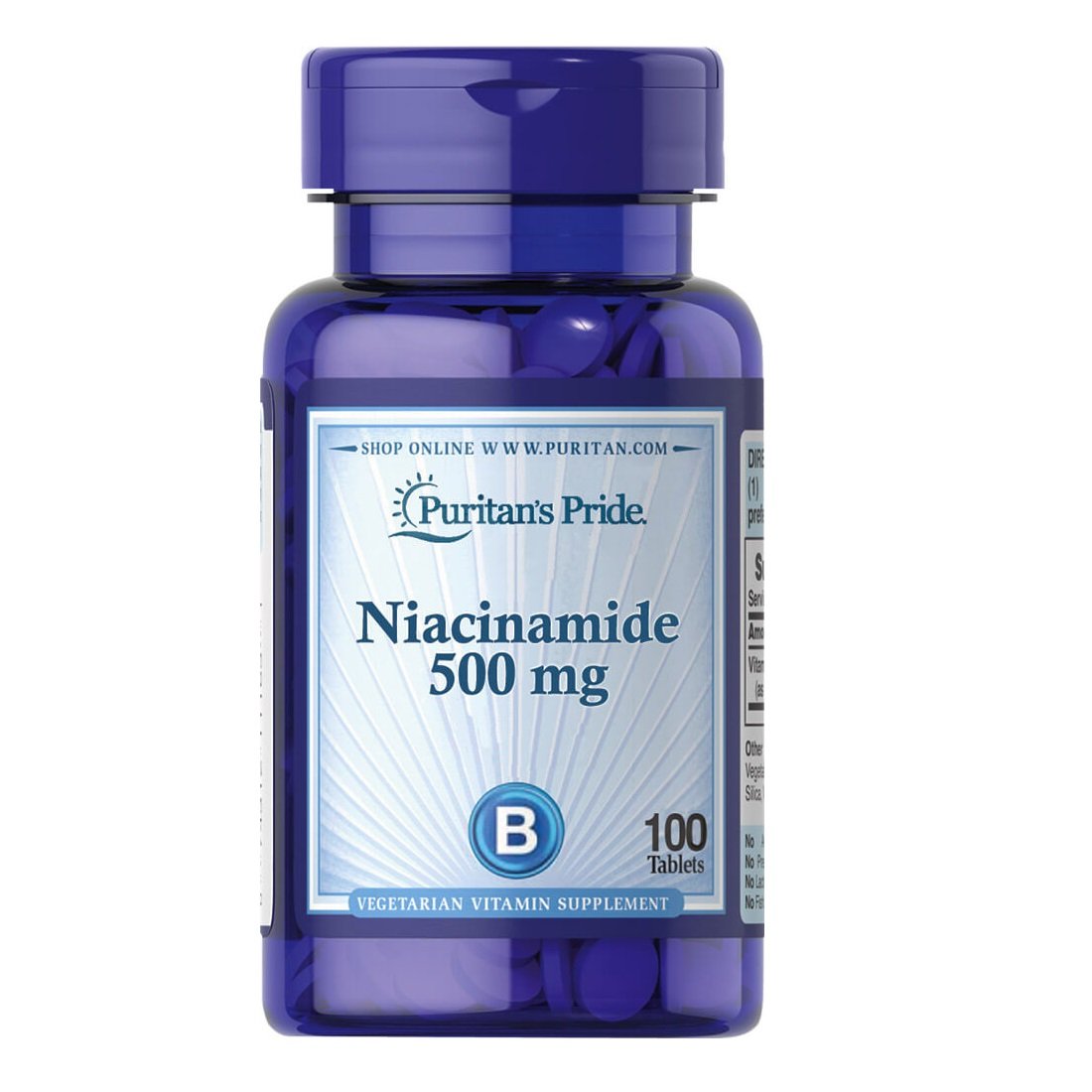 Витамины и минералы Puritan's Pride Niacinamide 500 mg, 100 таблеток,  ml, Puritan's Pride. Vitaminas y minerales. General Health Immunity enhancement 