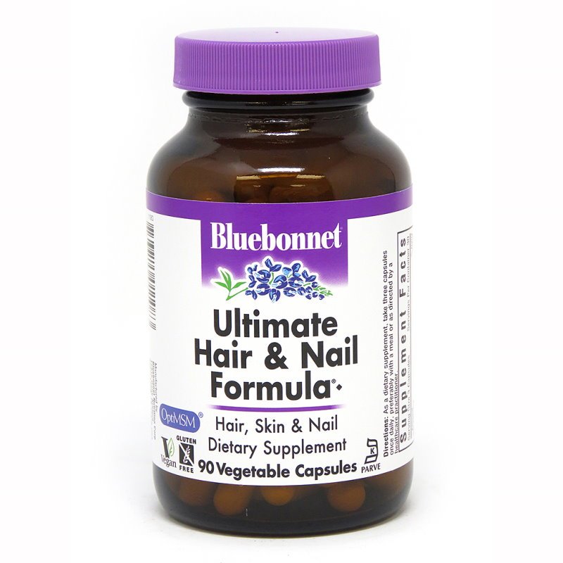 Витамины и минералы Bluebonnet Ultimate Hair and Nail Formula, 90 вегакапсул,  ml, Bluebonnet Nutrition. Vitamins and minerals. General Health Immunity enhancement 