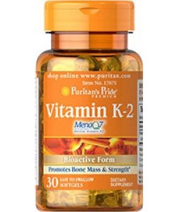 Vitamin K-2, 30 шт, Puritan's Pride. Витамин K. Поддержание здоровья 