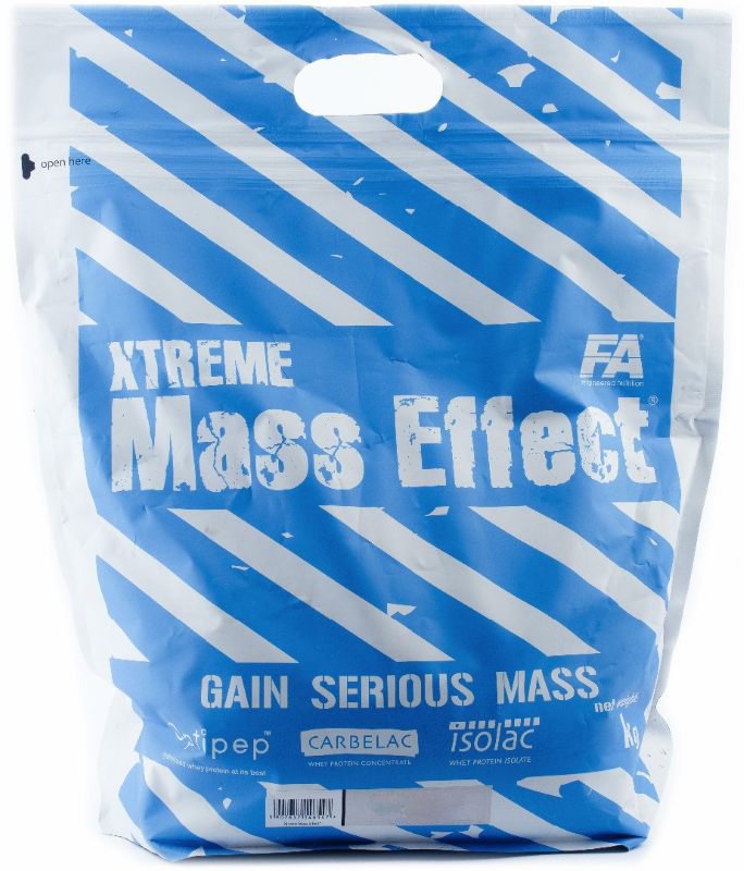 Гейнер Fitness Authority Xtreme Mass Effect, 1 кг Ваниль,  ml, FitMiss. Gainer. Mass Gain Energy & Endurance recovery 