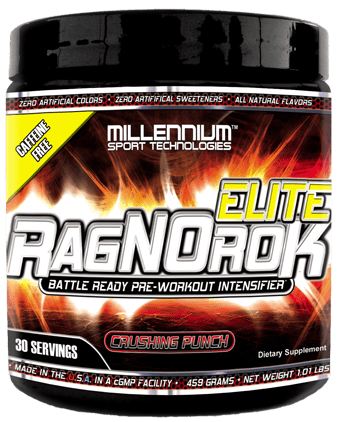 Millennium Sport Technologies  RagNOrok ELITE Coffein free 459g / 30 servings,  мл, Millennium Sport Technologies. Предтренировочный комплекс. Энергия и выносливость 