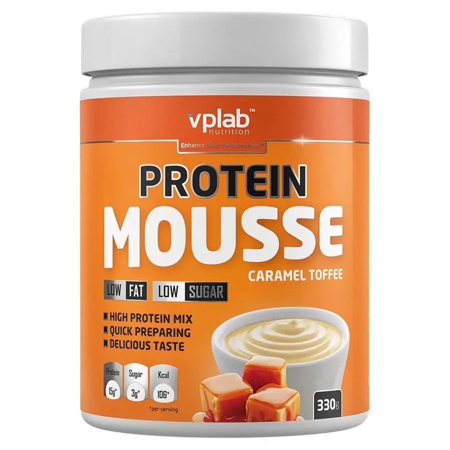 VPLab Заменитель питания VPLab Protein Mousse, 330 грамм Карамель, , 330 грамм