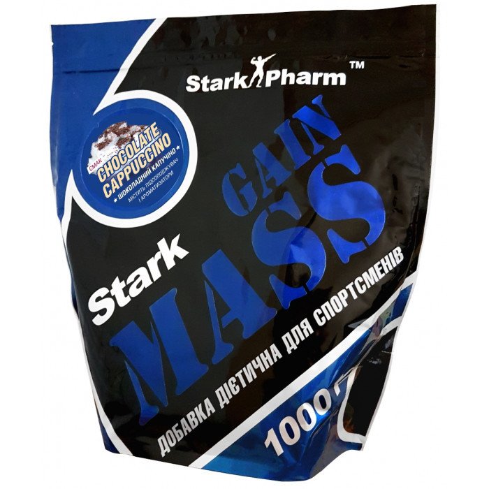Stark Pharm Гейнер для набора массы Stark Pharm Gain Mass Ostrowia Whey (1 кг) старк фарм Vanilla, , 1 