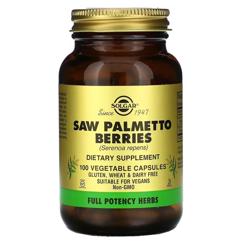 Натуральная добавка Solgar Saw Palmetto Berries, 100 вегакапсул,  ml, Solgar. Natural Products. General Health 