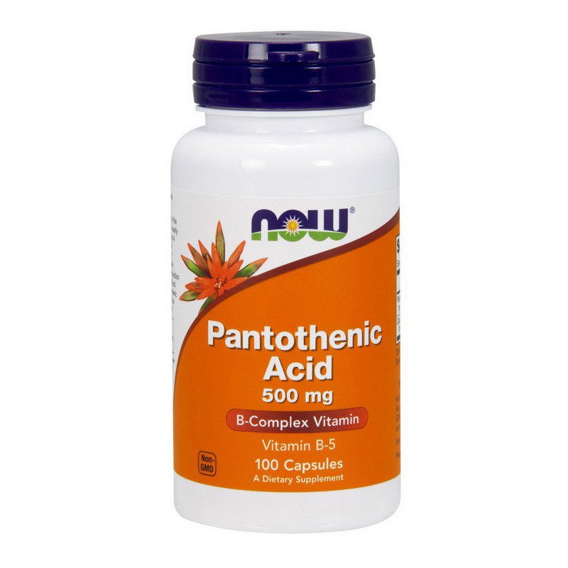 Пантотеновая кислота Now Foods Pantothenic Acid 500 mg (100 капс) витамин б5 нау фудс,  мл, Now. Витамин B. Поддержание здоровья 
