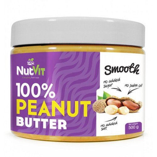 Арахісове масло 100% Peanut Butter OstroVit 500 g,  ml, OstroVit. Sustitución de comidas. 