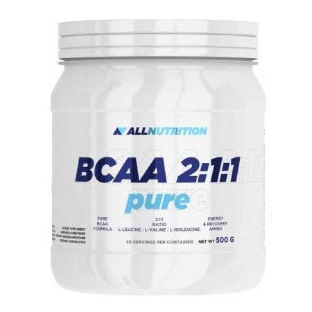 BCAA AllNutrition BCAA Pure 2:1:1, 500 грамм Натуральный,  ml, AllNutrition. BCAA. Weight Loss recovery Anti-catabolic properties Lean muscle mass 