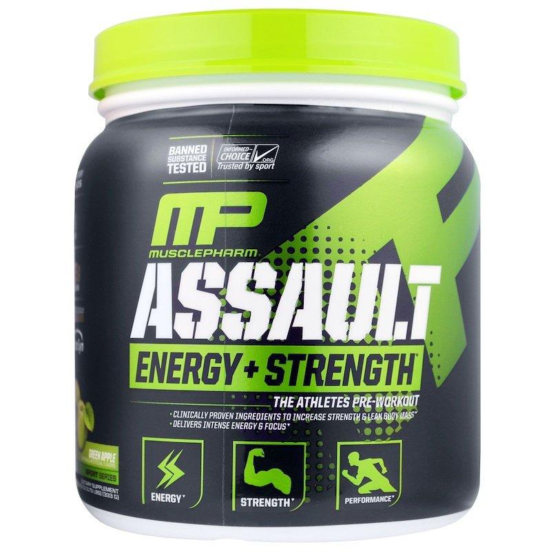 Предтренировочный комплекс Muscle Pharm Assault Energy + Strength 333 грамм Яблоко,  ml, MusclePharm. Pre Workout. Energy & Endurance 