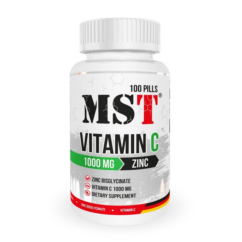 MST Nutrition Витамин C MST Vitamin C 1000 mg + Zinc 100 таблеток, ,