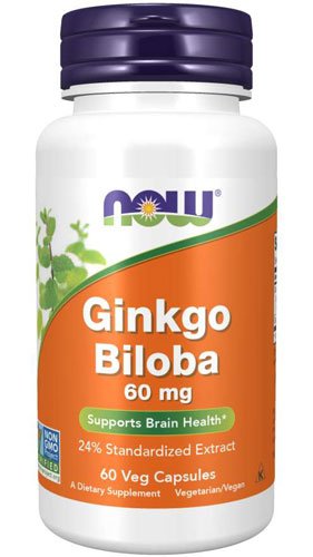 NOW Ginkgo Biloba 60 mg 60 капс Без вкуса,  ml, Now. Suplementos especiales. 