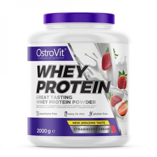 Протеин OstroVit Whey Protein, 2 кг Клубника,  мл, Optisana. Протеин. Набор массы Восстановление Антикатаболические свойства 