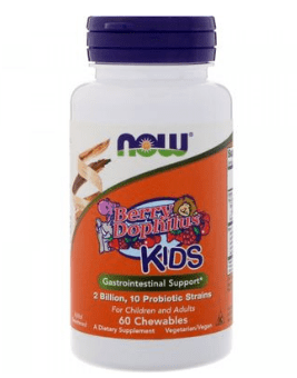Now Пробіотики для дітей NOW Foods Berry Dophilus Kids 2 Billion 60 Tabs, , 60 шт.